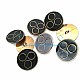 Rings Pattern Enameled Footed Button 27 mm - 43 Size D 0007