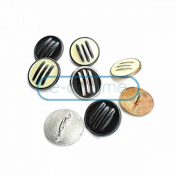 Three Stripes Enamel Bottom Sewing Button 17 mm - 27 Length D 0010