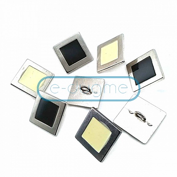Square Center Enamel Footed Button 18 mm - 28 Size D 0012