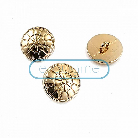Patterned Metal Foot Button 16 mm - 26 Size D 0023