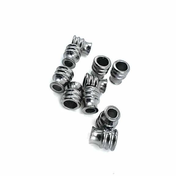 Striped Zamak fastener length 8 mm inlet 5 mm B0010