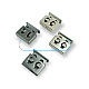 Square Stopper 2 Hole Cord Stopper 4 mm Lace Diameter Metal B0021