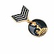 Medal Brooch - Madam Zi - Black Enamel Brooch BRS0005