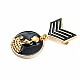 Medal Brooch - Madam Zi - Black Enamel Brooch BRS0005