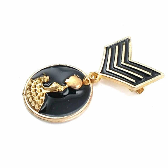 Madalya Broş - Madam Zi - Siyah Mineli Broş BRS0005