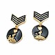 Medal Brooch - Madam Zi - Black Enamel Brooch BRS0005