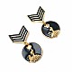 Medal Brooch - Madam Zi - Black Enamel Brooch BRS0005