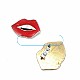 Enameled Lip Shape Gold Color Stylish Brooch BRS0006