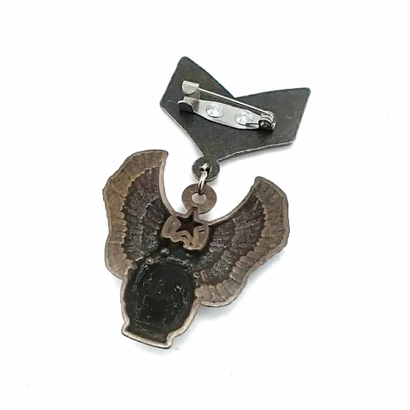 Madalya Broş - Askeri Armalı Antik Sarı Broş BRS0007