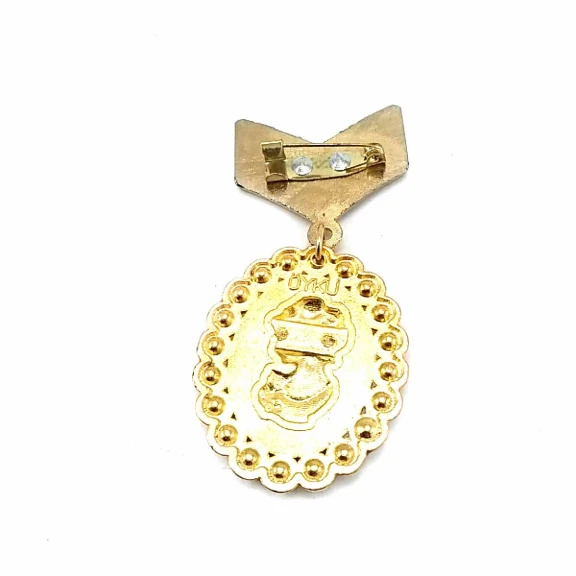 Bayan Yüzü Altın Renk Madalya Tipi Broş BRS0008