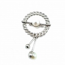 Pearl  Silver Color Brooch BRS0009