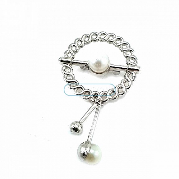 Pearl  Silver Color Brooch BRS0009