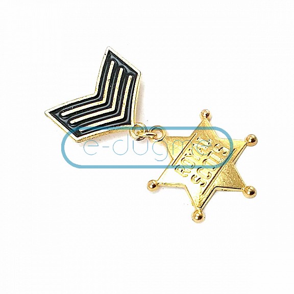 Yıldız Şekil Altın Renk Madalya Tipi Broş BRS0010