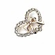 Stylish Gold Color Heart Shape Metal Brooch With Stone BRS0011