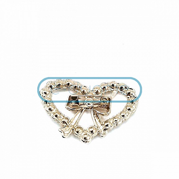 Stylish Gold Color Heart Shape Metal Brooch With Stone BRS0011