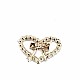 Stylish Gold Color Heart Shape Metal Brooch With Stone BRS0011