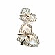 Stylish Gold Color Heart Shape Metal Brooch With Stone BRS0011