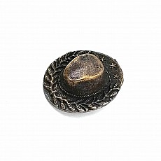 Cowboy Hat Antique Yellow Color Stylish Brooch BRS0012