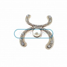 Stylish Gold Color Metal Brooch with Stone BRS0013