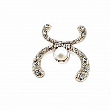 Stylish Gold Color Metal Brooch with Stone BRS0013