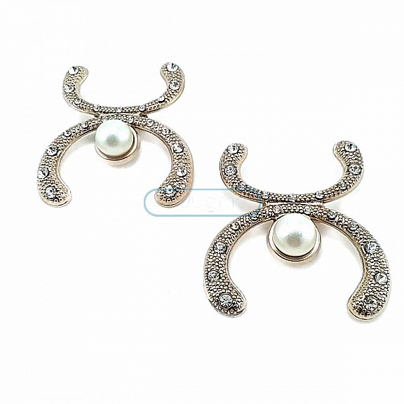 Stylish Gold Color Metal Brooch with Stone BRS0013