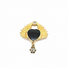 Black Stone Gold Color Stylish Brooch BRS0016