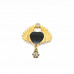 Black Stone Gold Color Stylish Brooch BRS0016