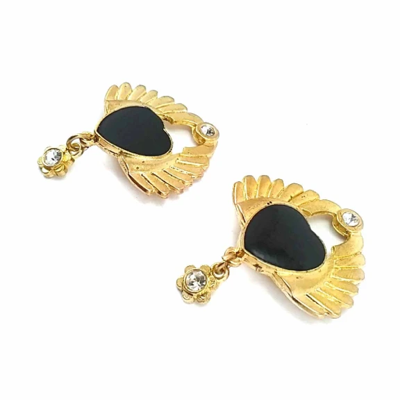 Siyah Taşlı Altın Renk Şık Broş BRS0016