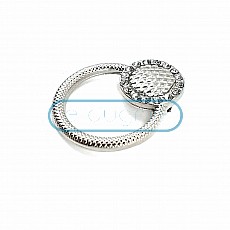 Aesthetic Stone Ring Shape Silver Color Brooch BRS0017