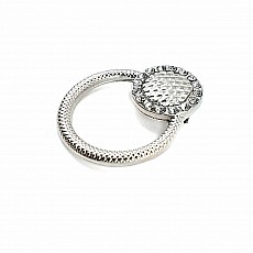 Aesthetic Stone Ring Shape Silver Color Brooch BRS0017