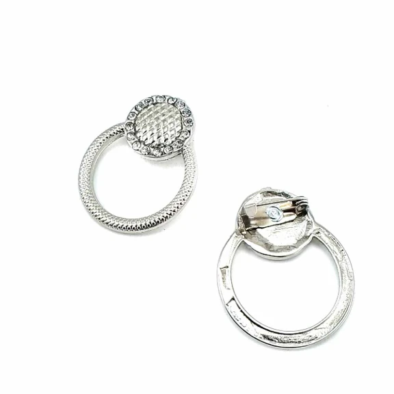 Aesthetic Stone Ring Shape Silver Color Brooch BRS0017
