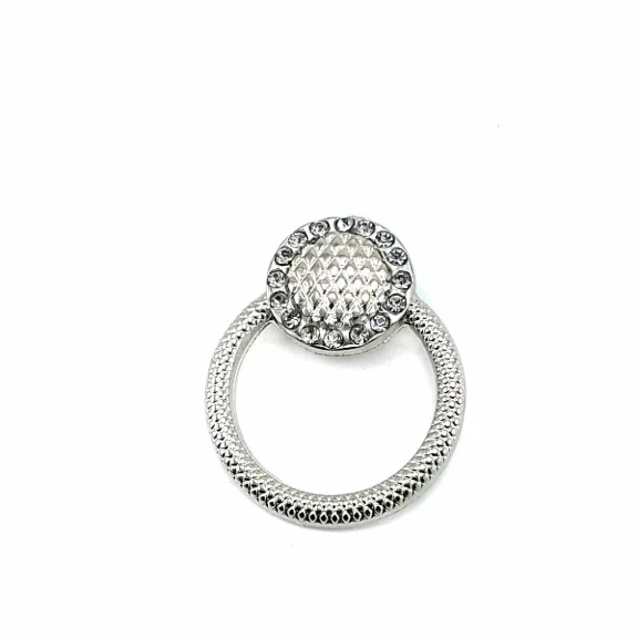 Aesthetic Stone Ring Shape Silver Color Brooch BRS0017
