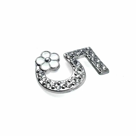 5 Numara Taşlı ve Şık Gümüş Renk Broş BRS0018