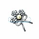 Çiçek Demeti  Fiyonk Tipi Gümüş Renk Broş BRS0020