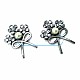 Çiçek Demeti  Fiyonk Tipi Gümüş Renk Broş BRS0020