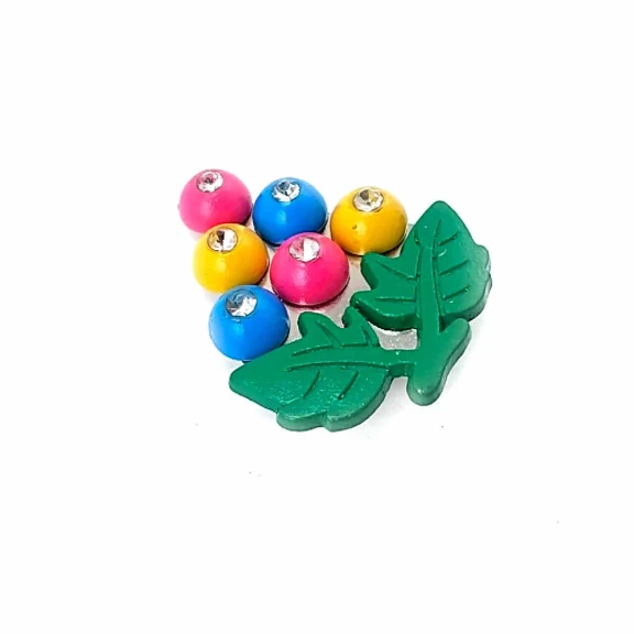 Taşlı Boncuk Sepeti Metal Renkli Broş BRS0022