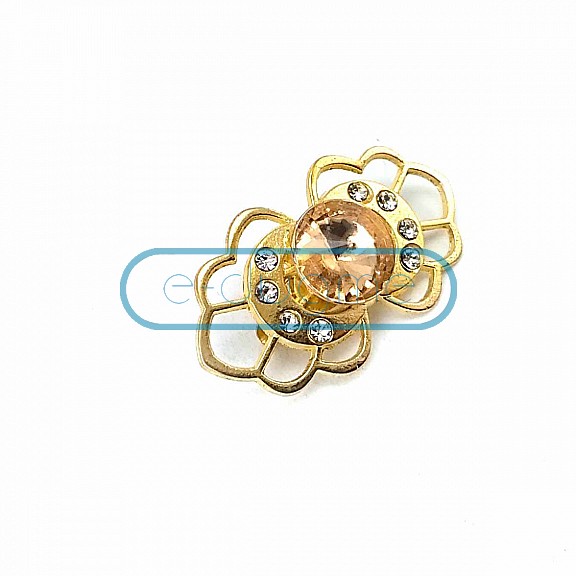 Stylish Gold Color Metal Brooch with Stone BRS0023