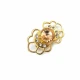 Taşlı Şık Altın Renk Metal Broş BRS0023