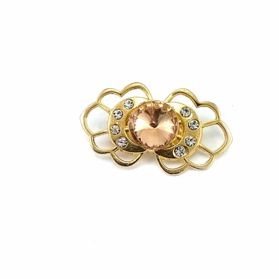 Taşlı Şık Altın Renk Metal Broş BRS0023