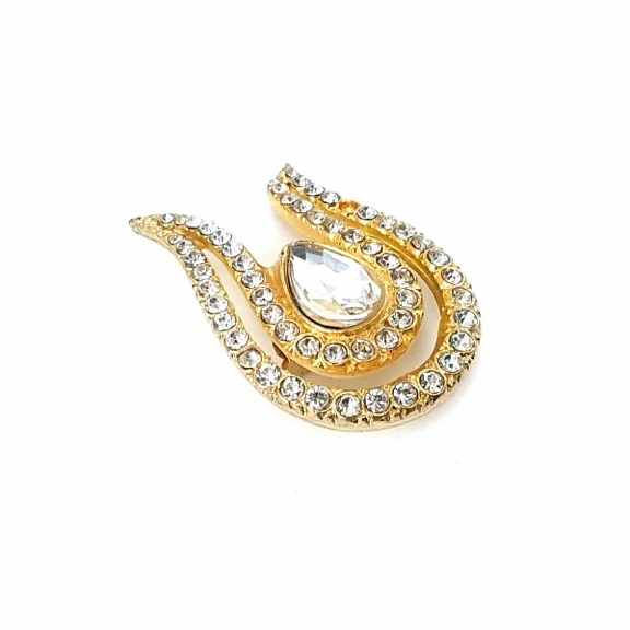 Çok Şık Taşlı Altın Renk Broş BRS0024