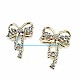 Bow Type Stone and Gold Color Brooch BRS0026