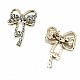 Bow Type Stone and Gold Color Brooch BRS0026