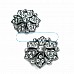Motif Patterned and Stone Silver Metal Brooch BRS0028