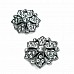 Motif Patterned and Stone Silver Metal Brooch BRS0028