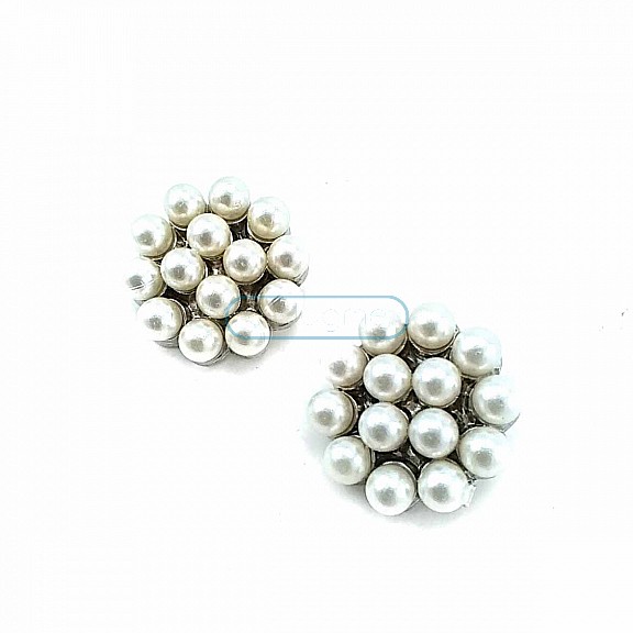 Pearl Silver Color Metal Brooch BRS0029