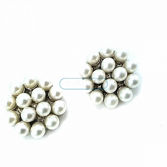 Pearl Silver Color Metal Brooch BRS0029