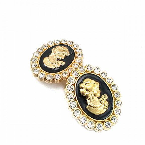 Broş - Kadın Resimli Altın Renk BRS0033