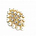 Stone and Pearl Gold Color Metal Brooch BRS0034