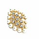 Stone and Pearl Gold Color Metal Brooch BRS0034