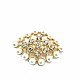 Stone and Pearl Gold Color Metal Brooch BRS0034